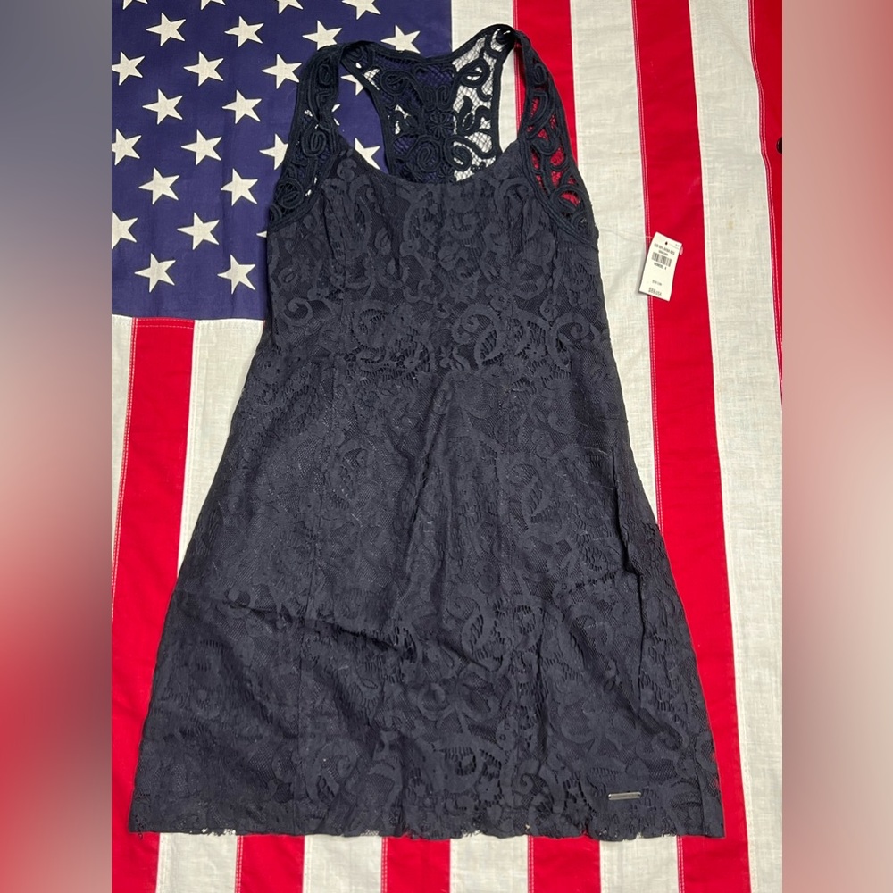 Abercrombie and Fitch navy blue lace racer back dress